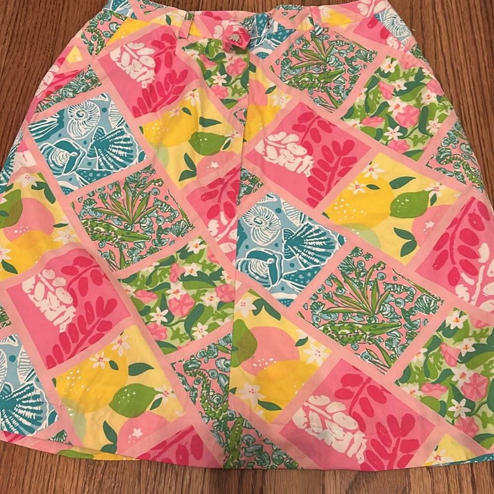 Lilly Pulitzer Tile Patch Patchwork Skirt Vintage - image 4